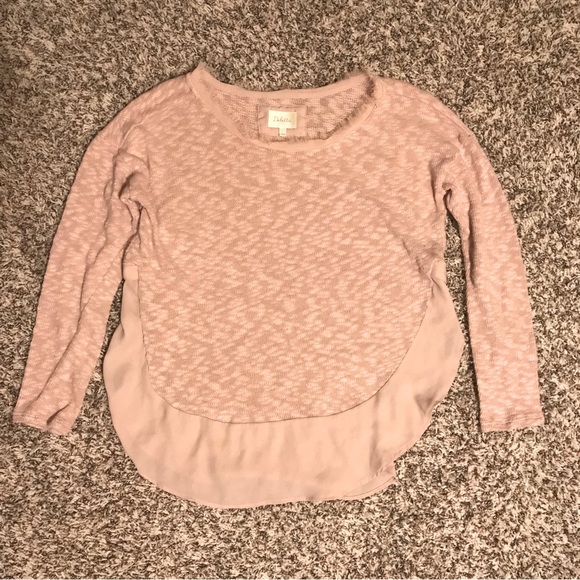 Anthropologie Deletta Blush Pink Lightweight Nubby Sweater - Picture 2 of 13